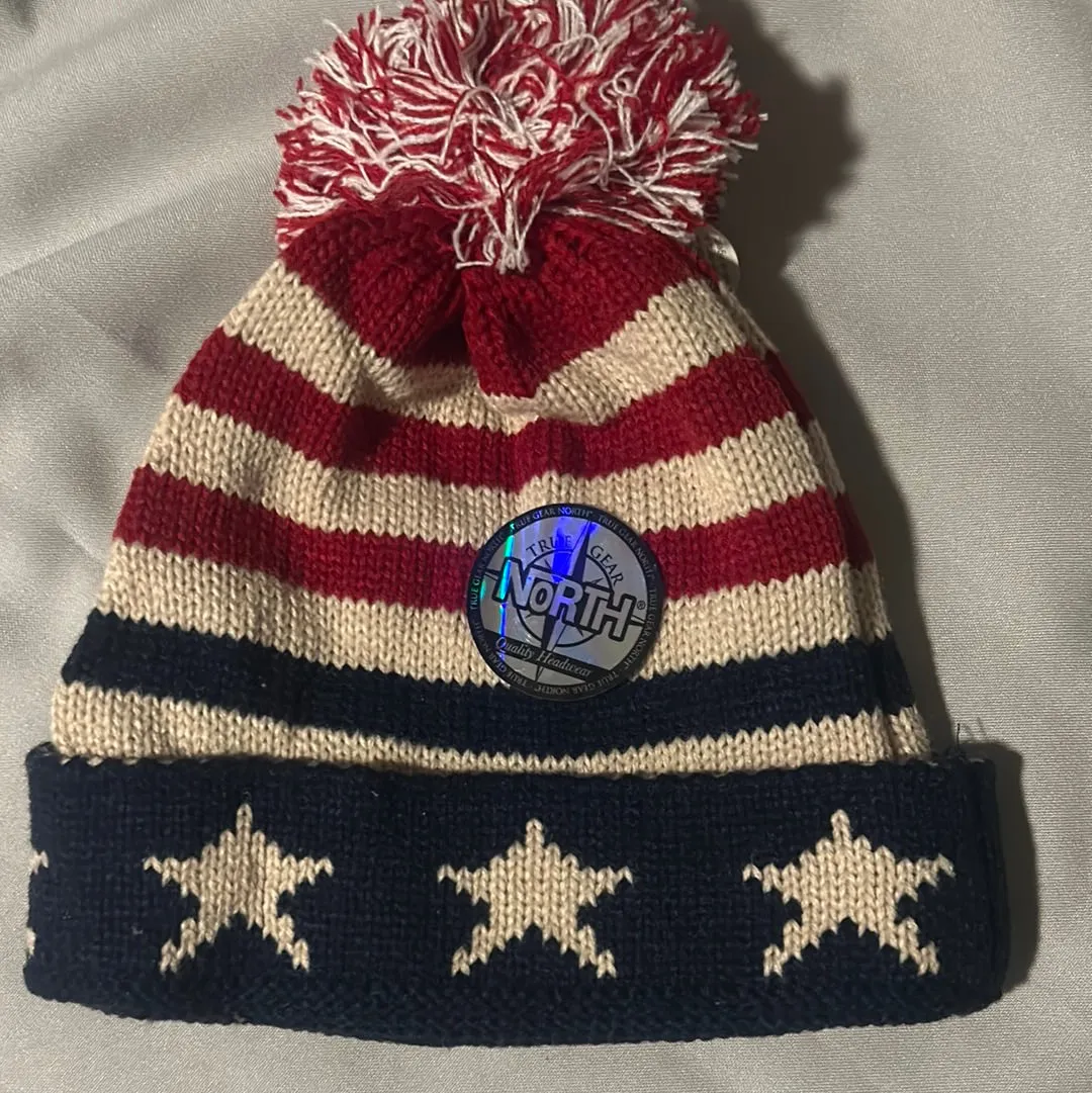 4th of July True Gear North Pom Knit Beanie