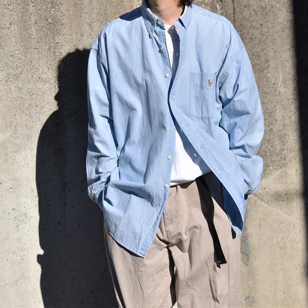 90's Ralph Lauren “BIG SHIRT” シャンブレー ボタンダウンシャツ 240327 S2079