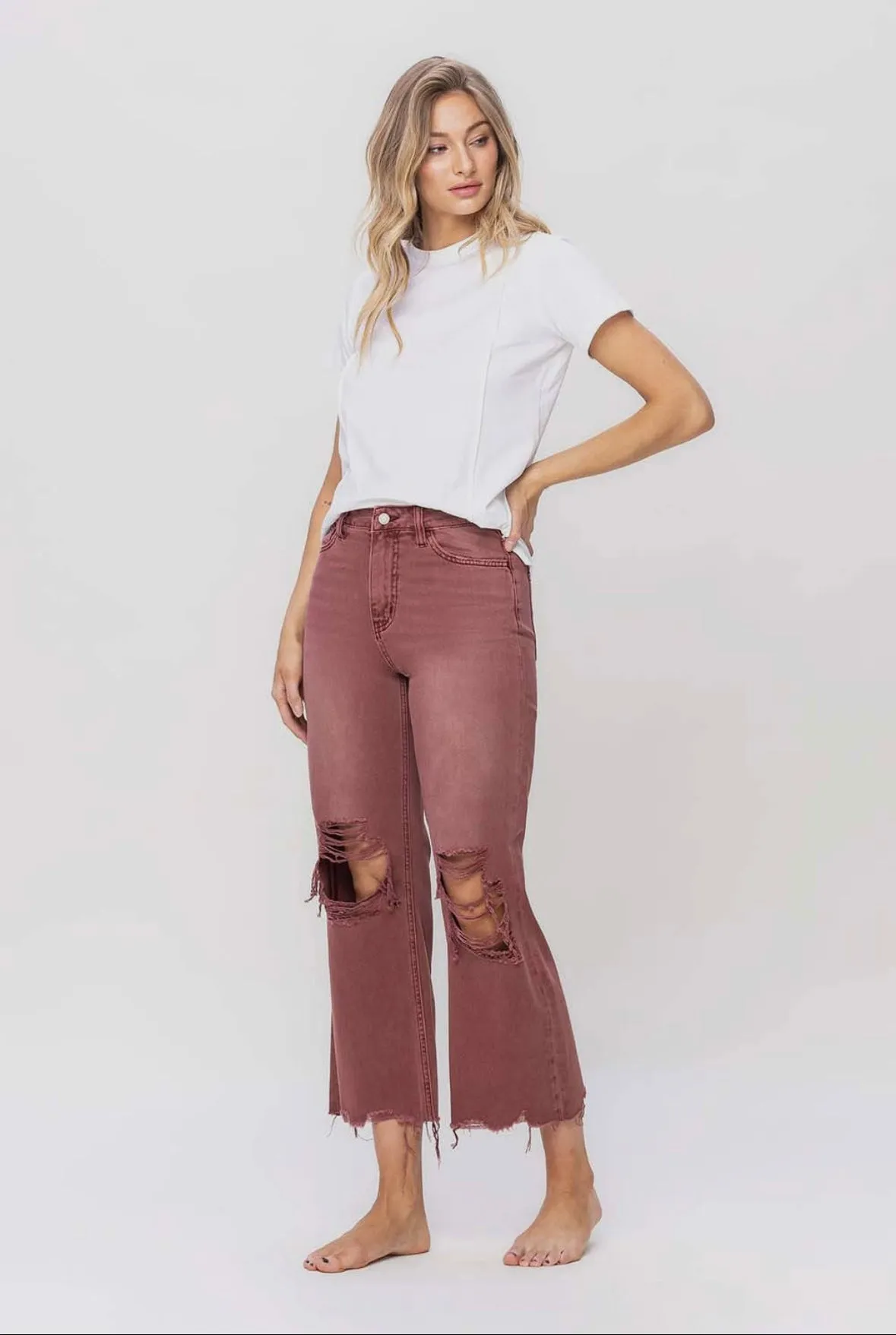 90s Vintage Flare Jeans in Russet Brown