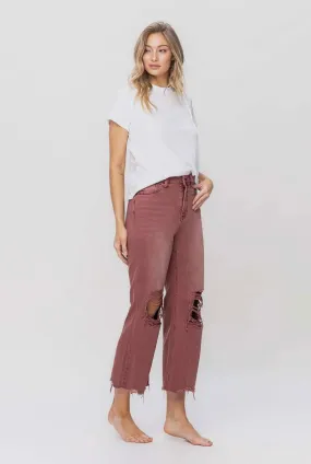 90s Vintage Flare Jeans in Russet Brown