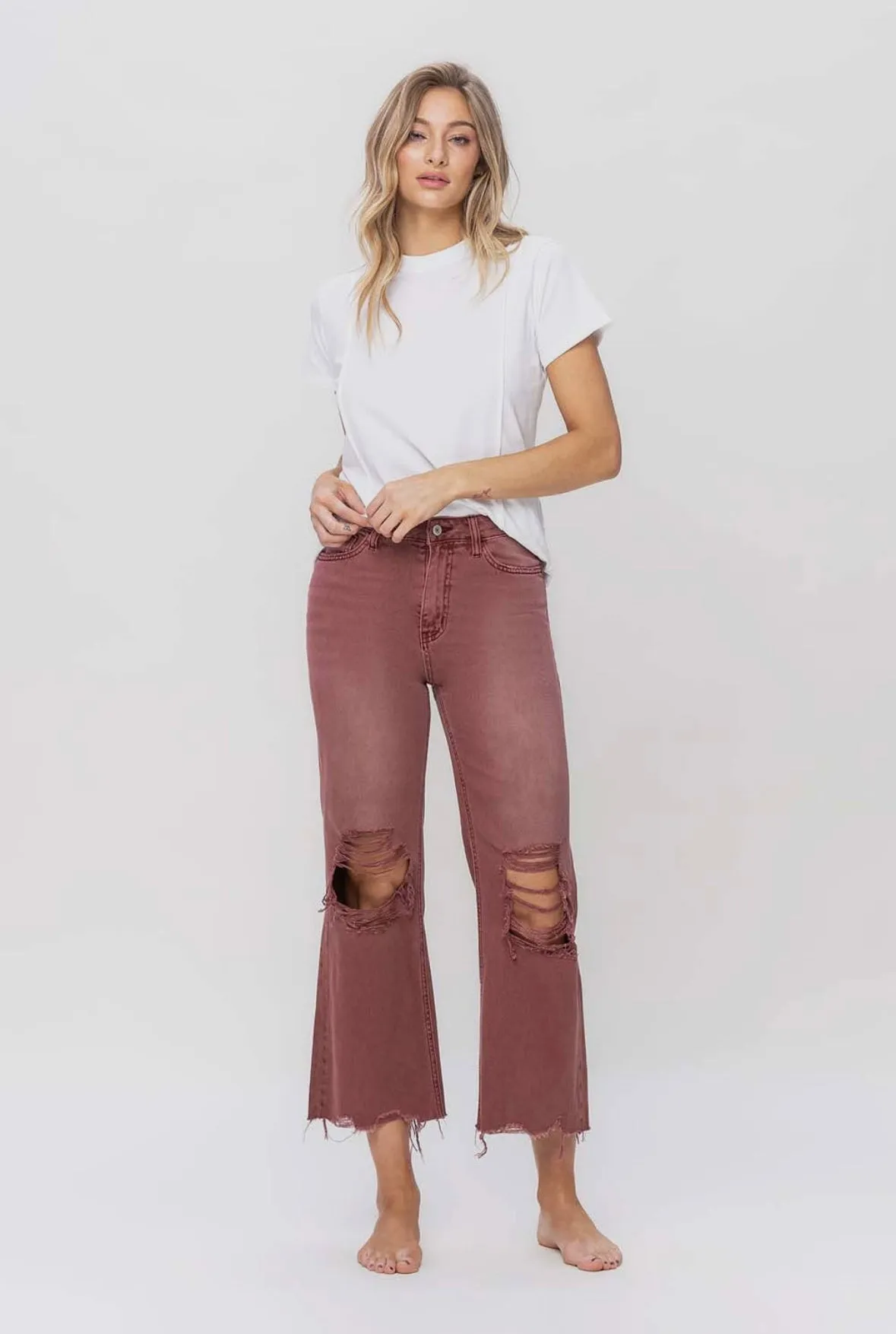 90s Vintage Flare Jeans in Russet Brown