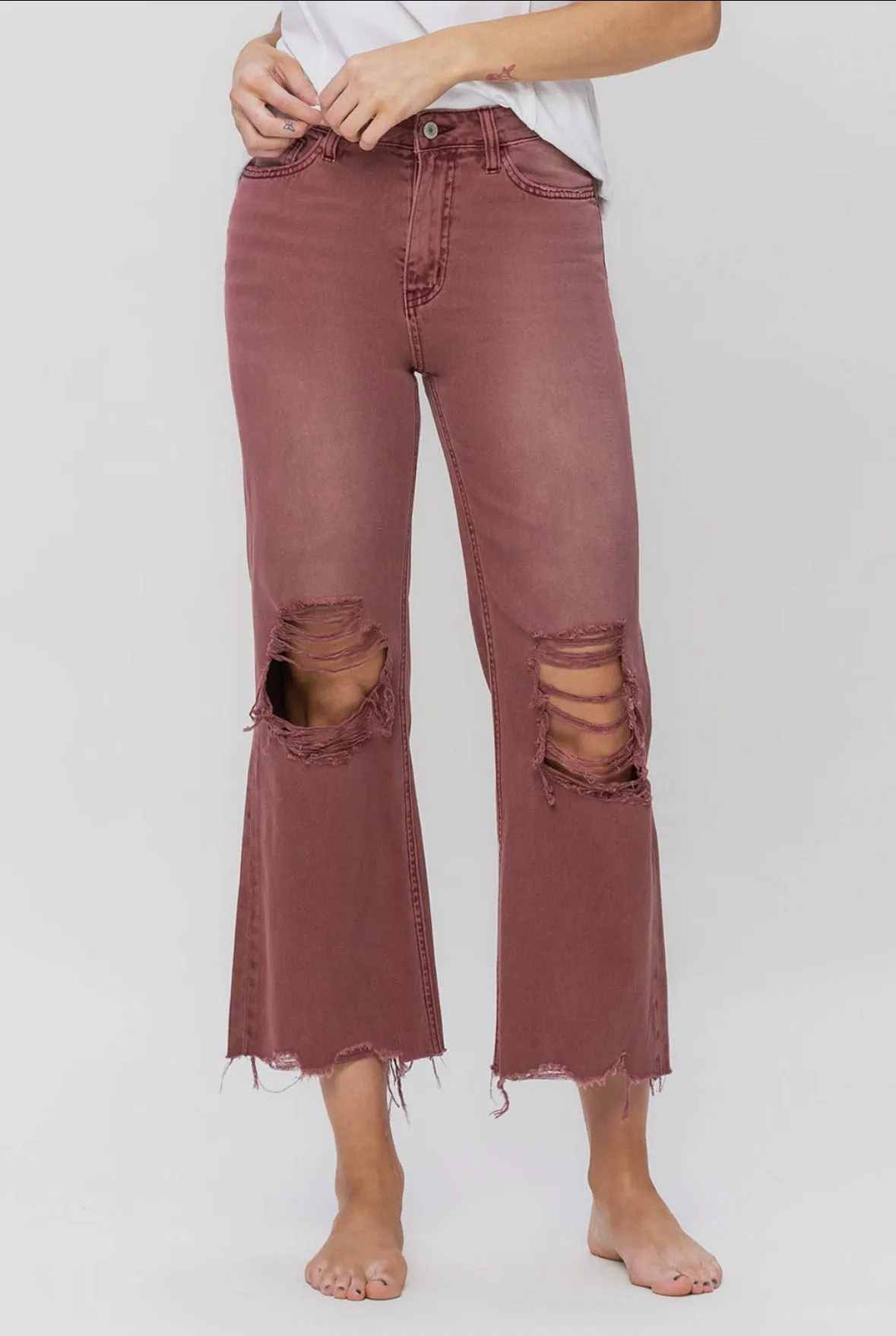 90s Vintage Flare Jeans in Russet Brown