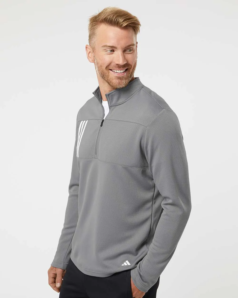 Adidas 3-Stripes Double Knit Quarter-Zip Pullover A482