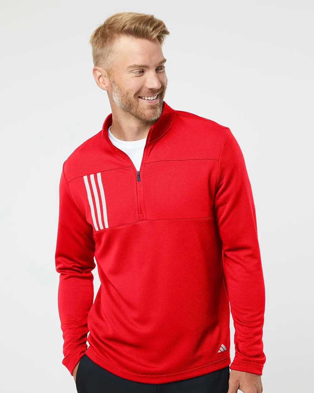 Adidas 3-Stripes Double Knit Quarter-Zip Pullover A482