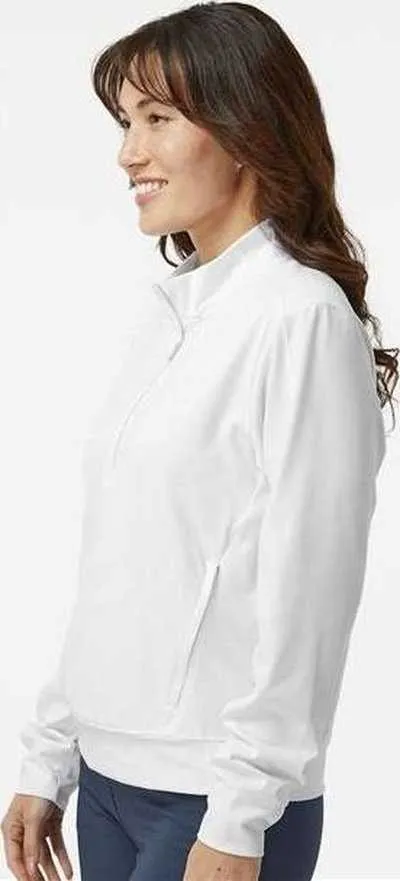 Adidas A1002 Women's Ultimate365 Textured Quarter-Zip Pullover - White