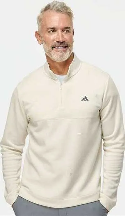 Adidas A2001 Ultimate365 Textured Quarter-Zip Pullover - Ivory