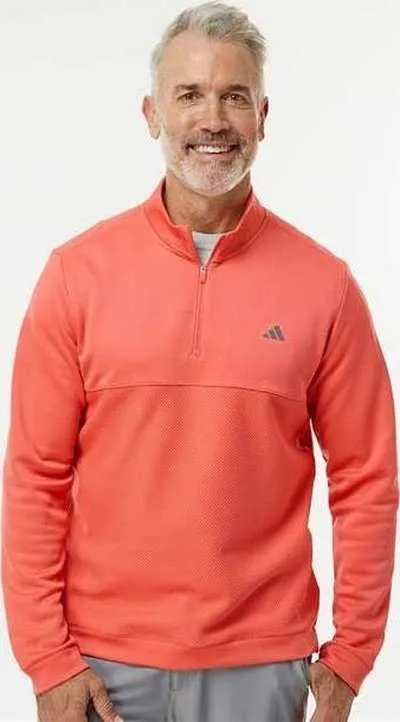 Adidas A2001 Ultimate365 Textured Quarter-Zip Pullover - Preloved Scarlet