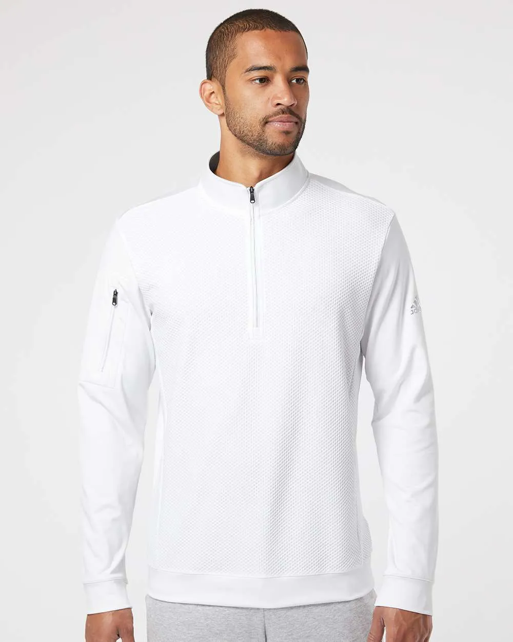 Adidas Performance Textured Quarter-Zip Pullover