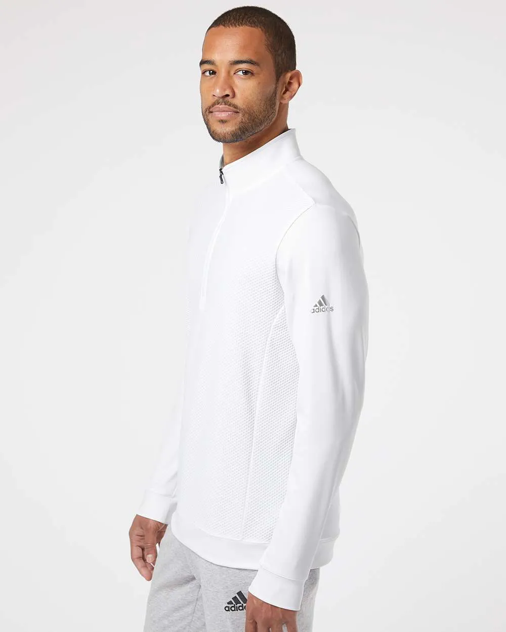 Adidas Performance Textured Quarter-Zip Pullover