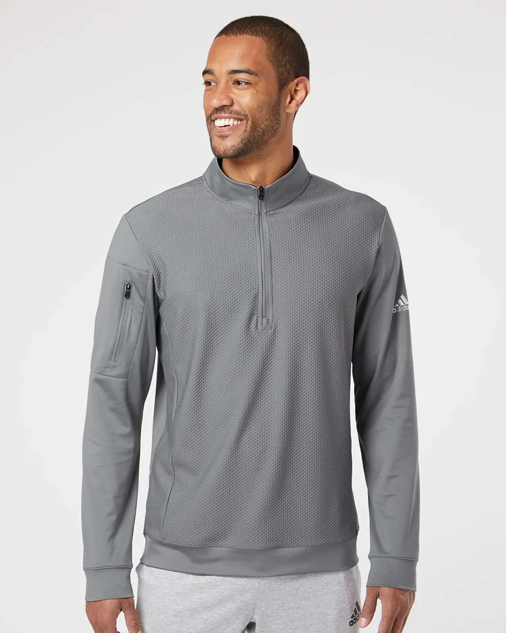 Adidas Performance Textured Quarter-Zip Pullover