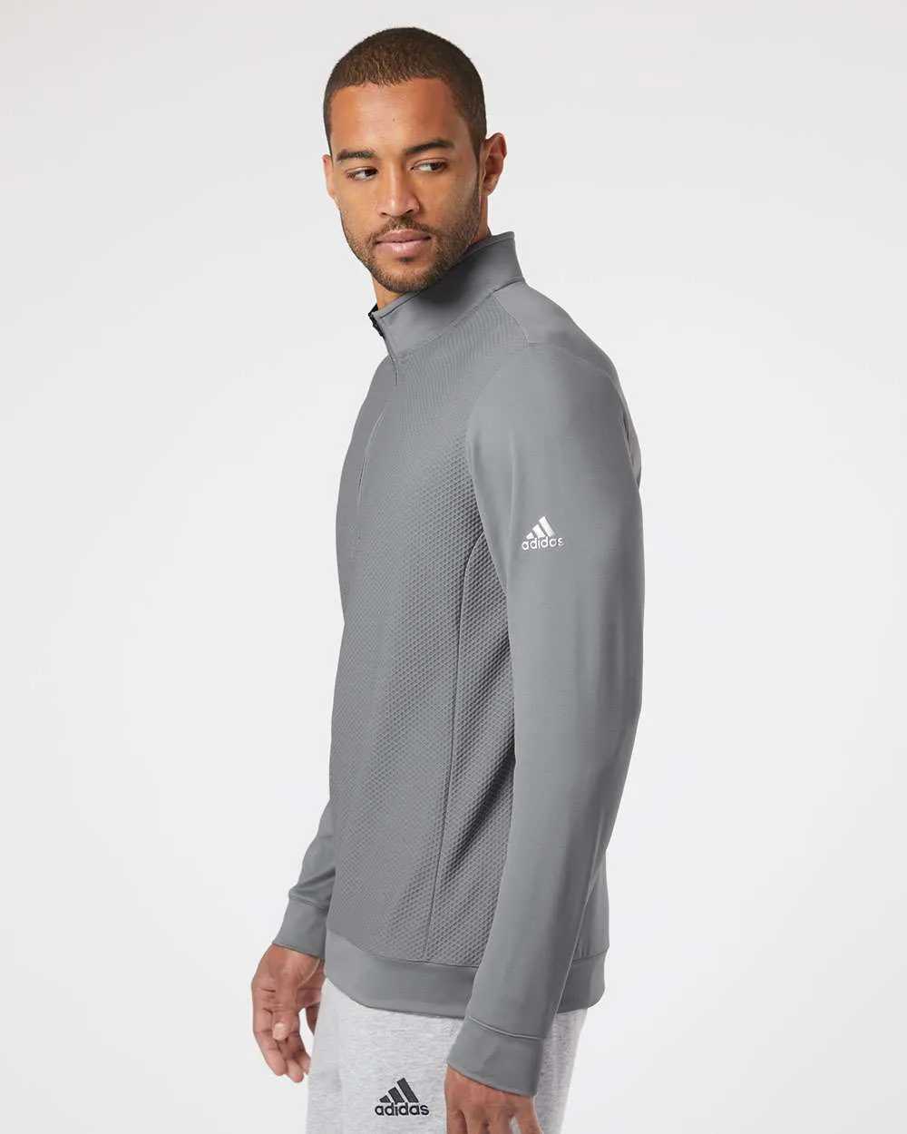 Adidas Performance Textured Quarter-Zip Pullover