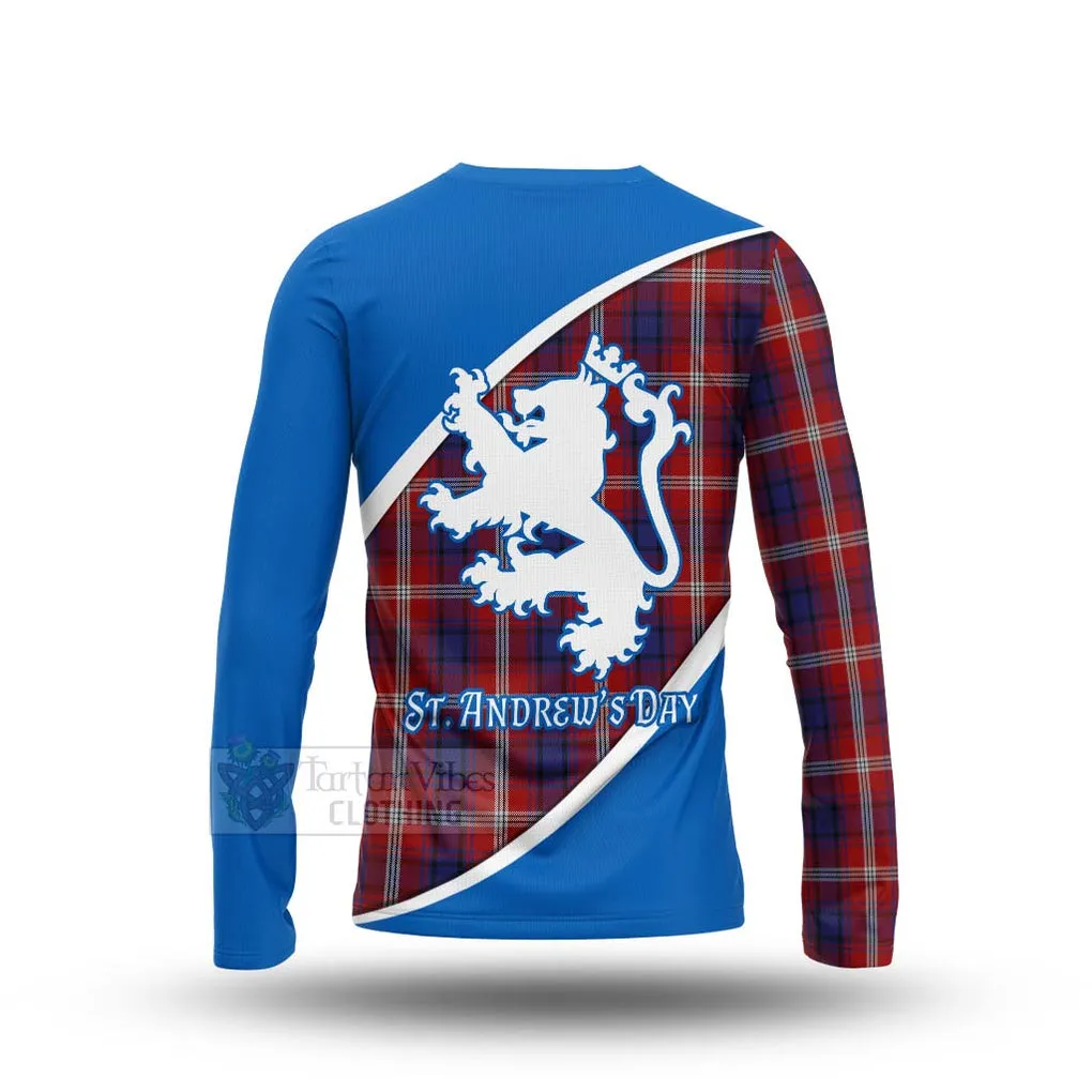 Ainslie Family Crest Tartan Long Sleeve T-Shirt Celebrate Saint Andrew's Day in Style