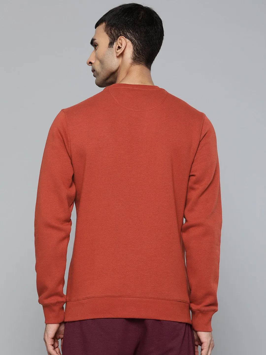 Alcis Men Solid Rust Sweatshirts