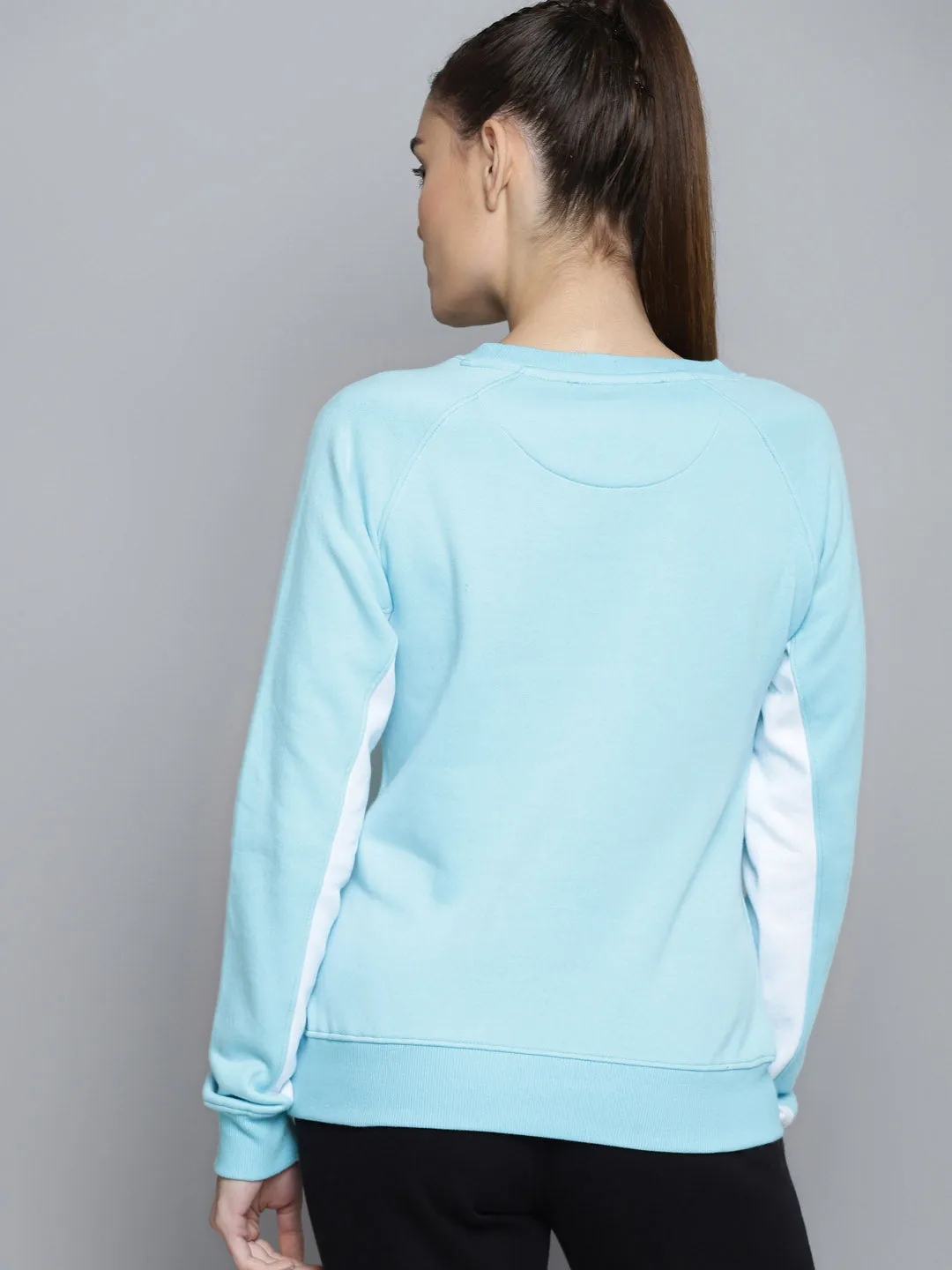 Alcis Women Solid Blue Sweatshirts