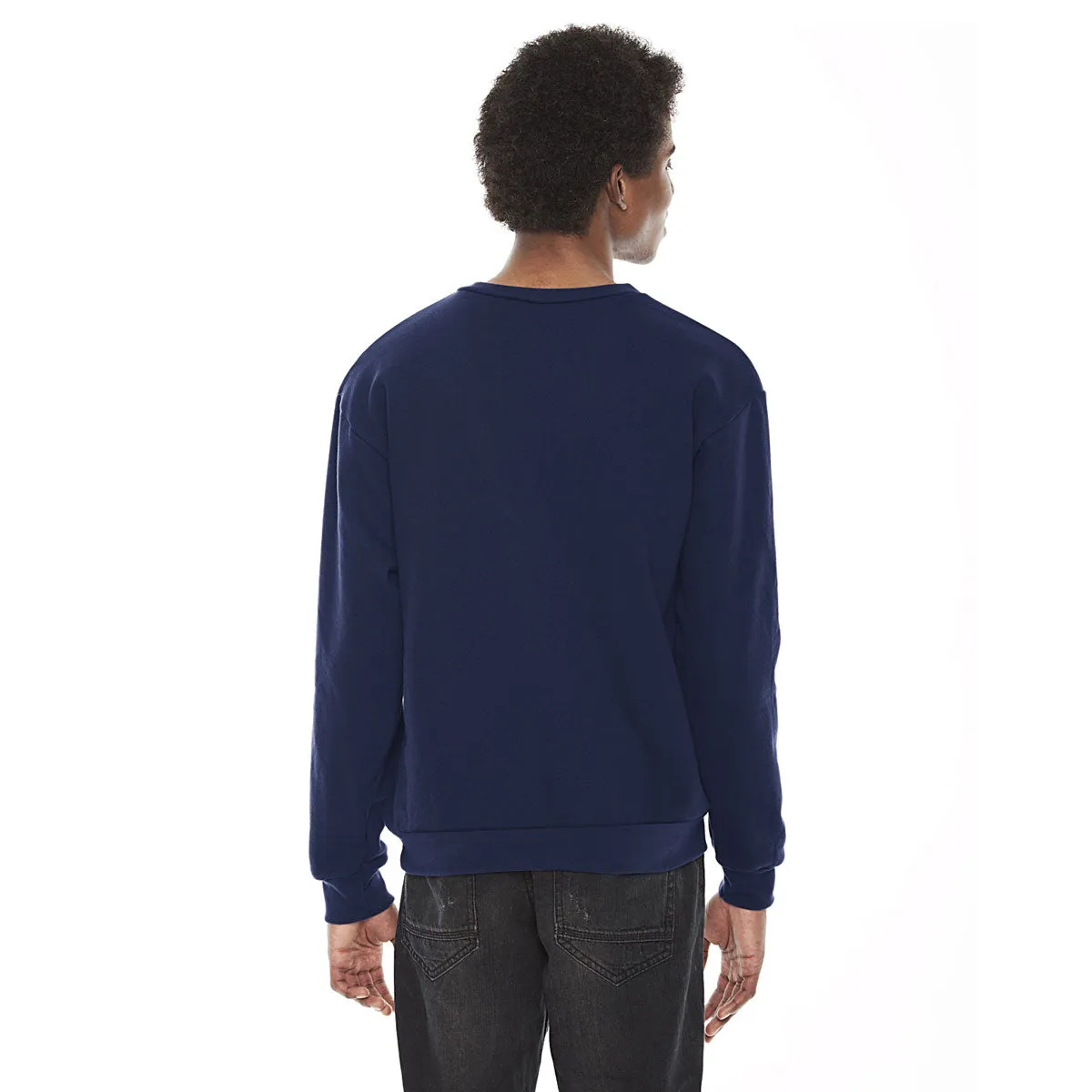 American Apparel Unisex Navy Flex Fleece Drop Shoulder Pullover Crewneck