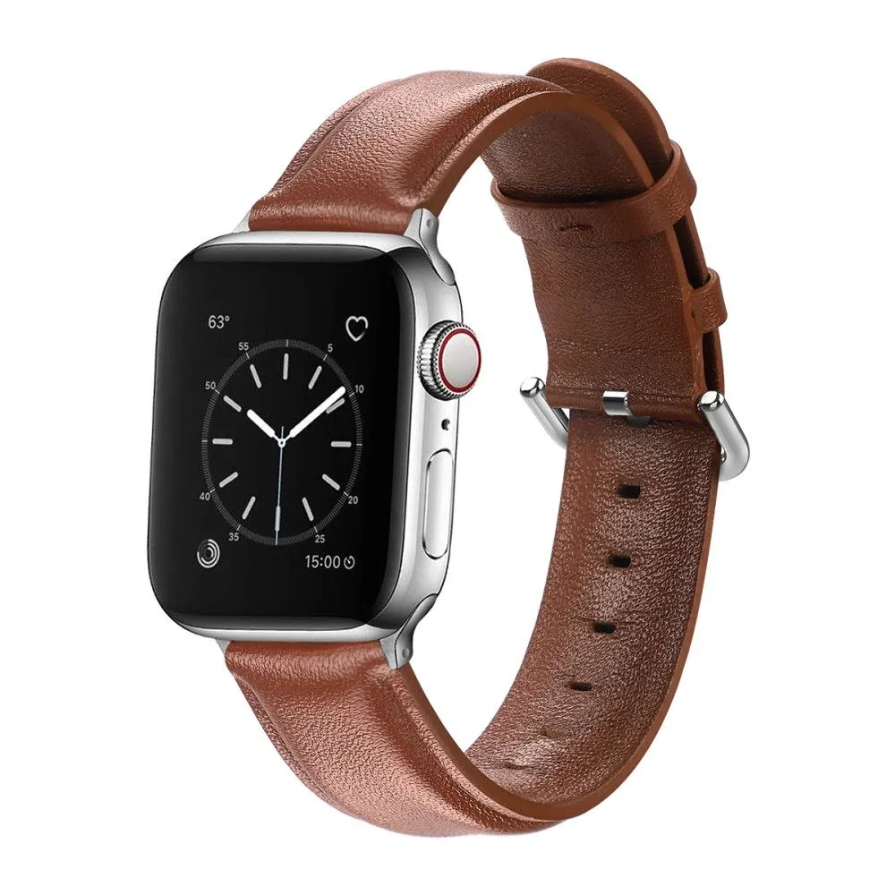 Apple Watch (45mm) cowhide genuine leather watch strap - Brown