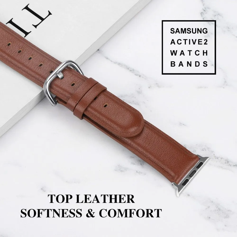 Apple Watch (45mm) cowhide genuine leather watch strap - Brown