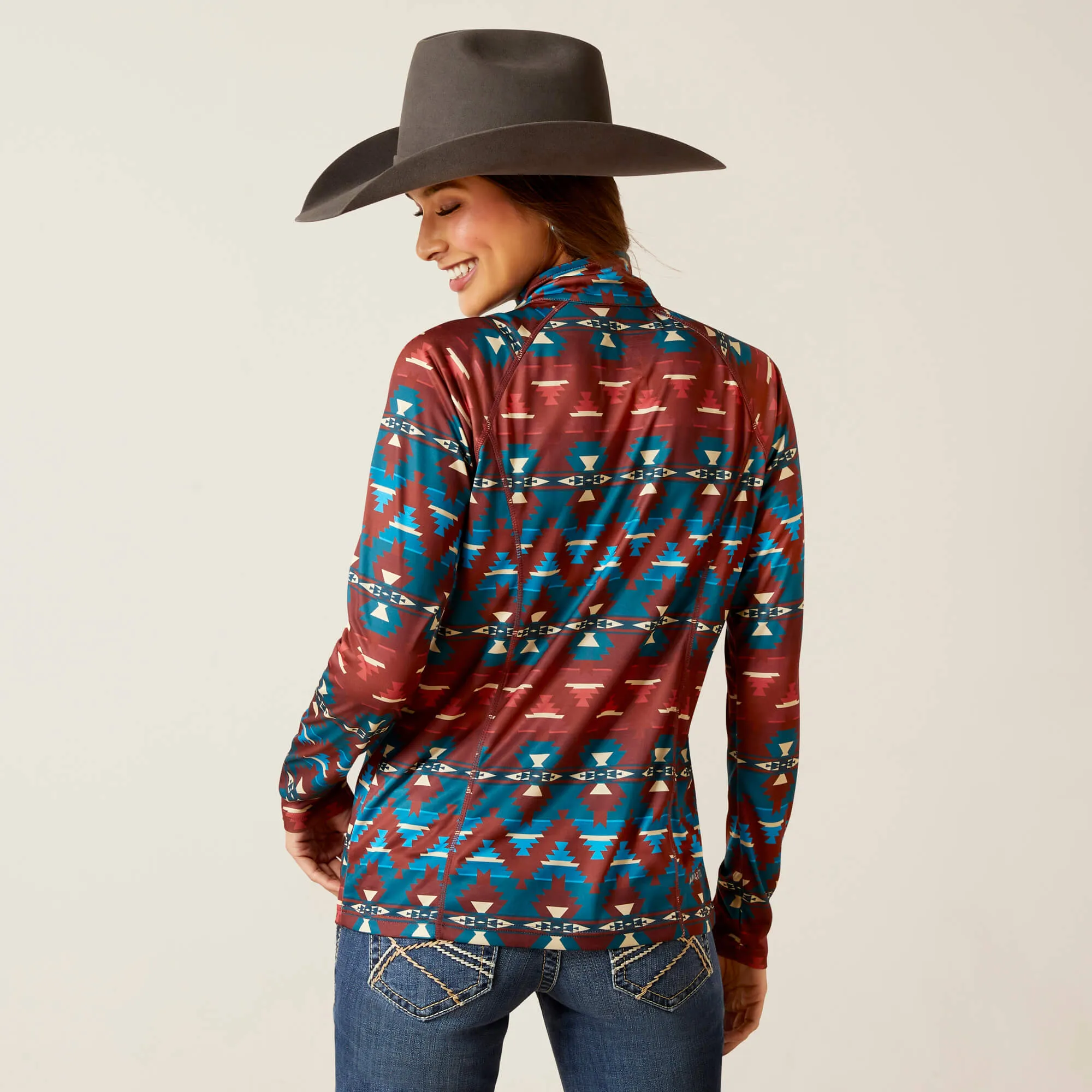 Ariat Women's Baja Print Laguna Quarter Zip Top