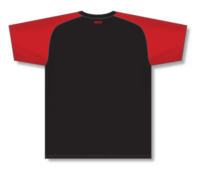 Athletic Knit (AK) BA1375Y-249 Youth Black/Red Pullover Baseball Jersey