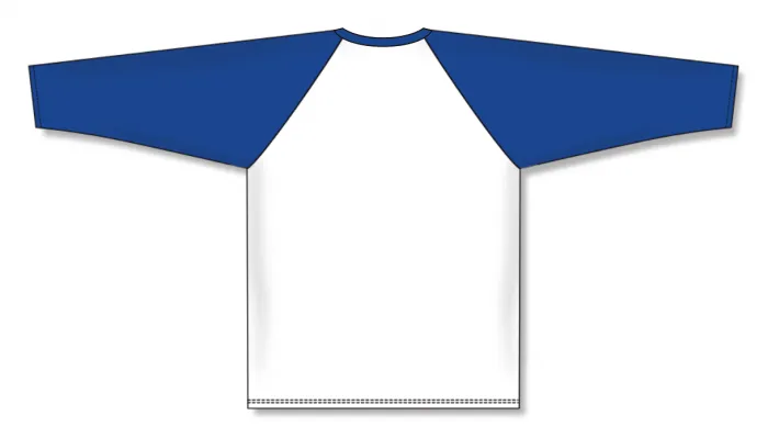 Athletic Knit (AK) BA1846A-207 Adult White/Royal Blue Pullover Baseball Jersey