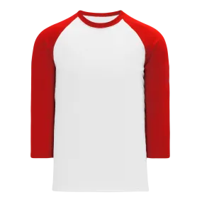 Athletic Knit (AK) BA1846A-209 Adult White/Red Pullover Baseball Jersey