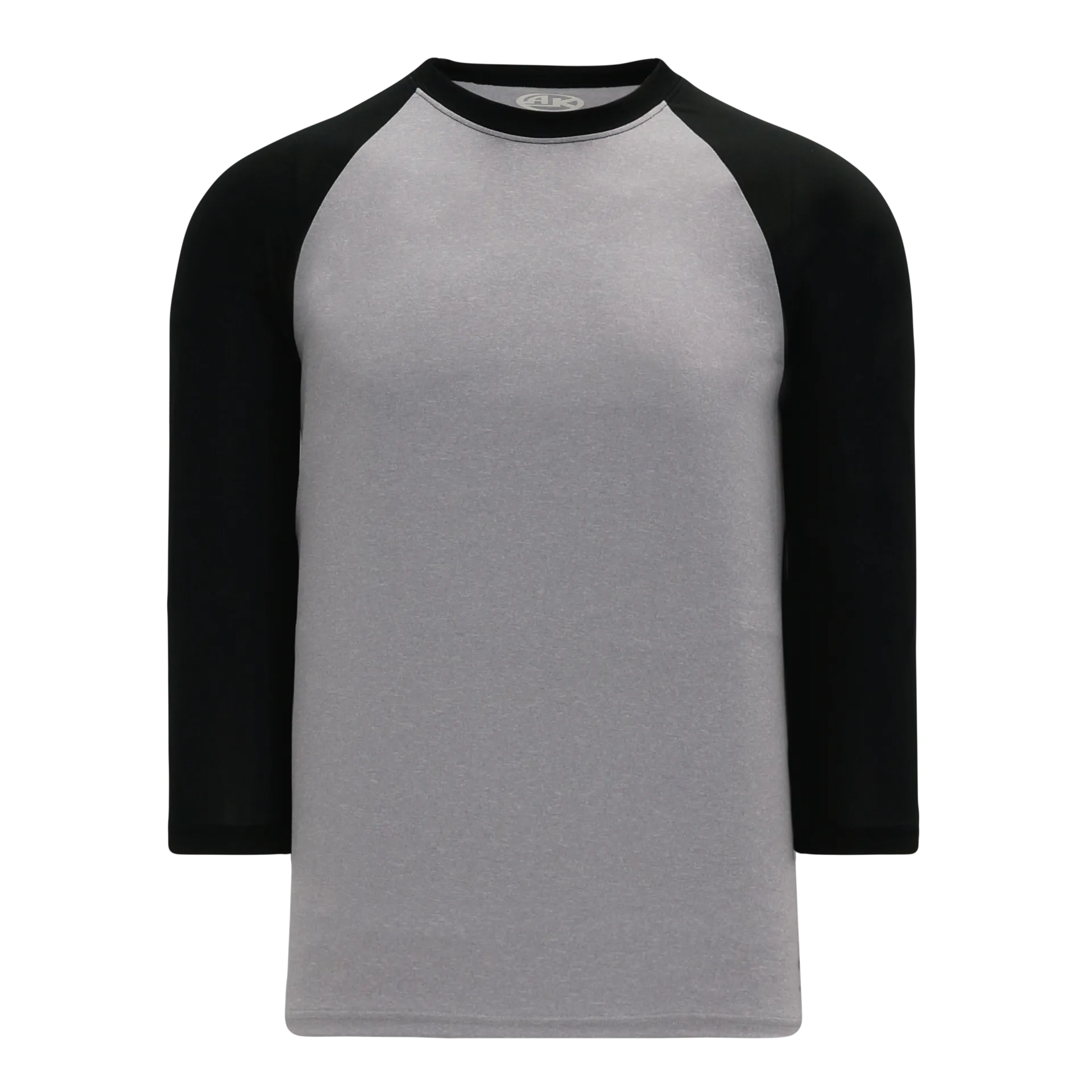 Athletic Knit (AK) BA1846A-920 Adult Heather Grey/Black Pullover Baseball Jersey