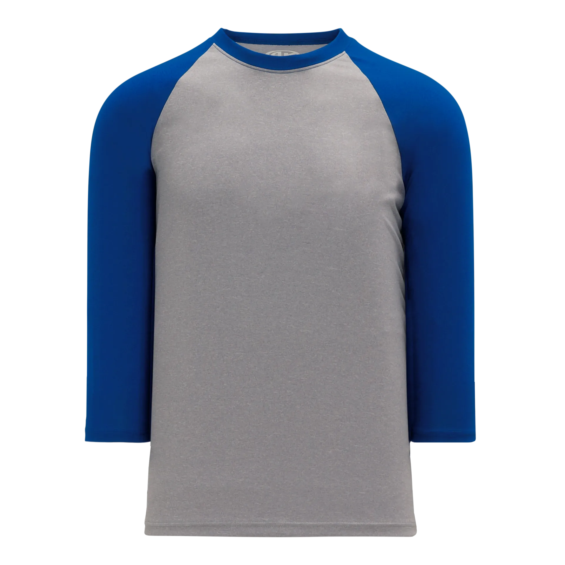 Athletic Knit (AK) BA1846A-922 Adult Heather Grey/Royal Blue Pullover Baseball Jersey