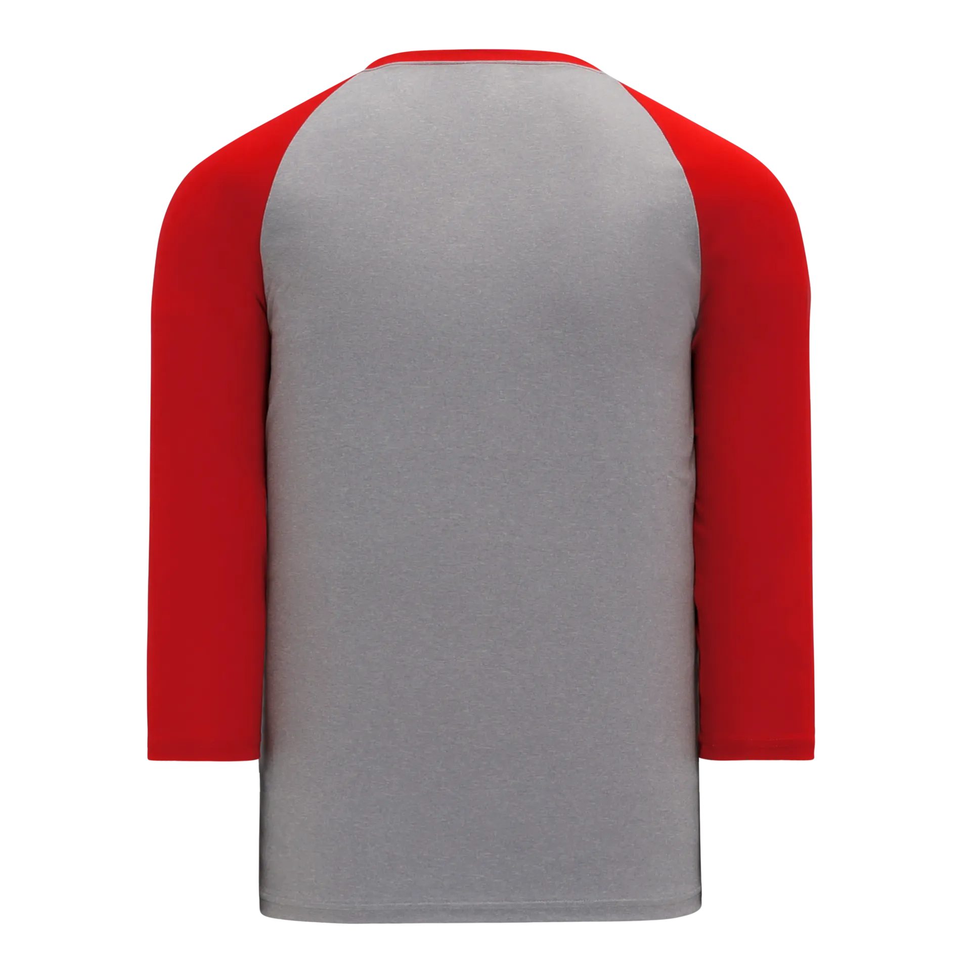 Athletic Knit (AK) BA1846A-923 Adult Heather Grey/Red Pullover Baseball Jersey