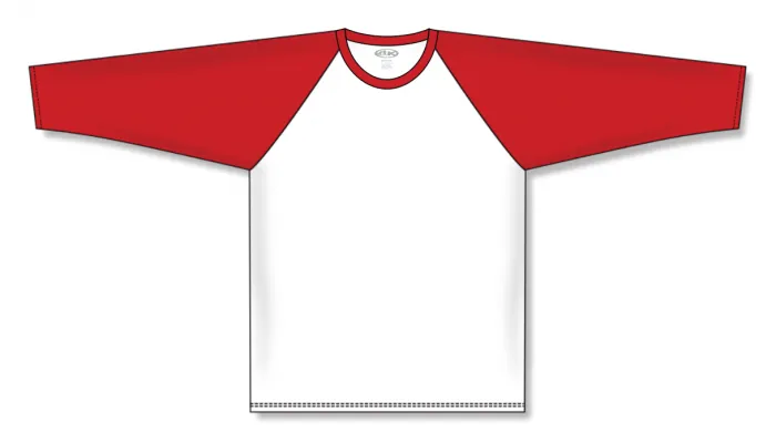 Athletic Knit (AK) BA1846Y-209 Youth White/Red Pullover Baseball Jersey