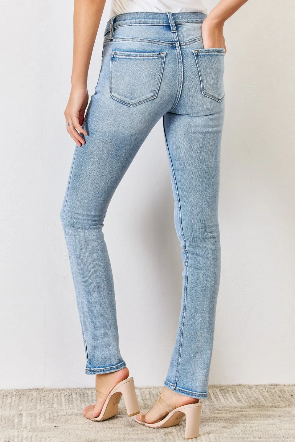 Autumn - Full Size Mid Rise Y2K Slit Bootcut Jeans - Kancan - Exclusively Online