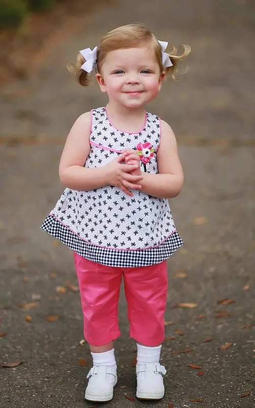 Baby Girls Dress with Pink Crop Pants