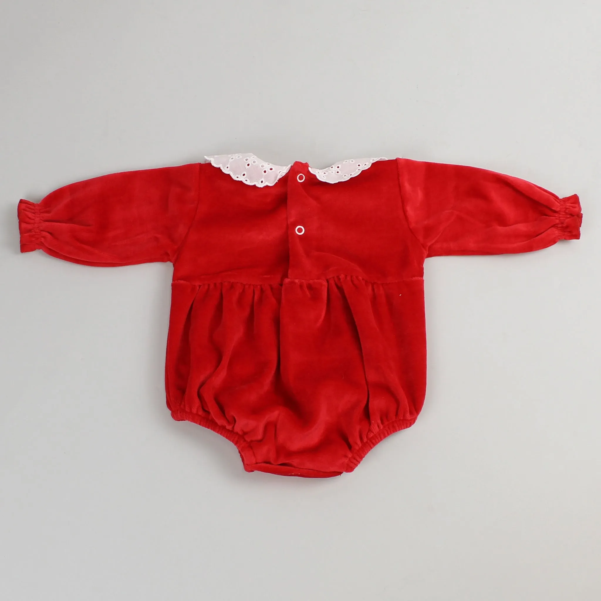 Baby Girls Velour Romper - Red - Pex Nova