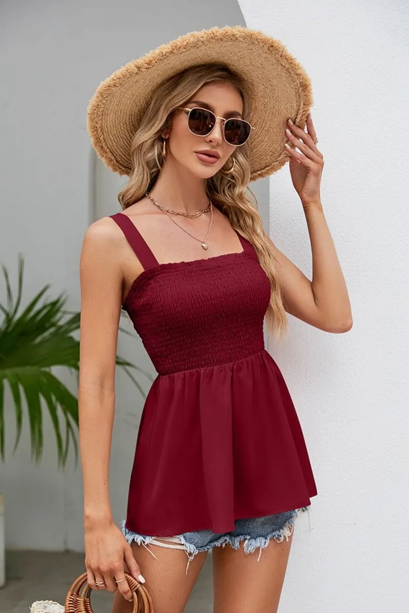 Babydoll Smocked Tank Top - Perfect for Summer