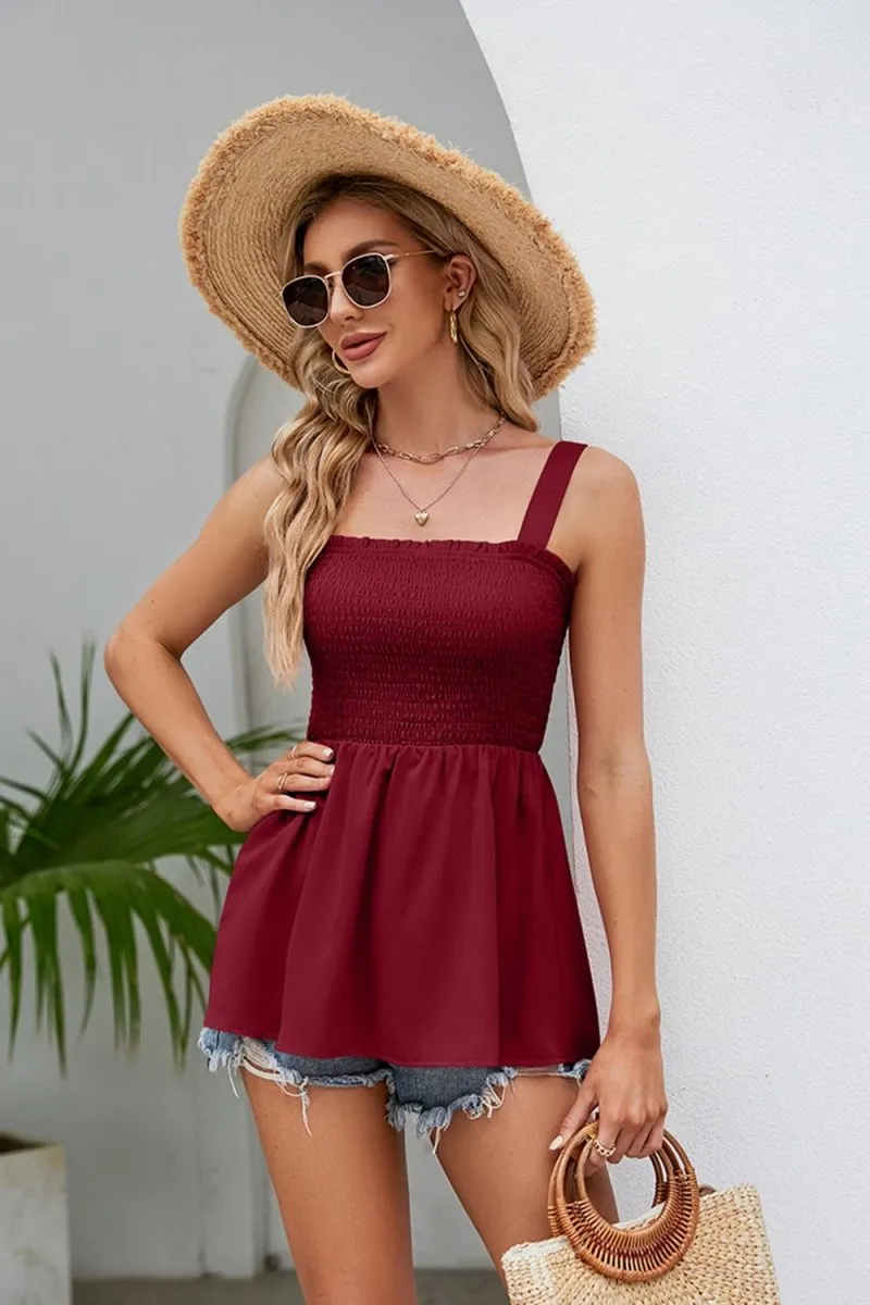 Babydoll Smocked Tank Top - Perfect for Summer