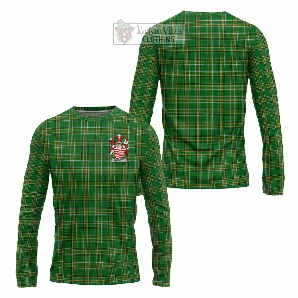 Barrett Irish Clan Tartan Long Sleeve T-Shirt with Coat of Arms