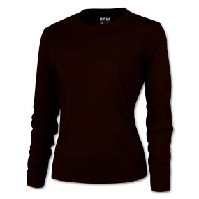 BAW Women's Maroon Loose Fit Cool Tek Long Sleeve T-Shirt