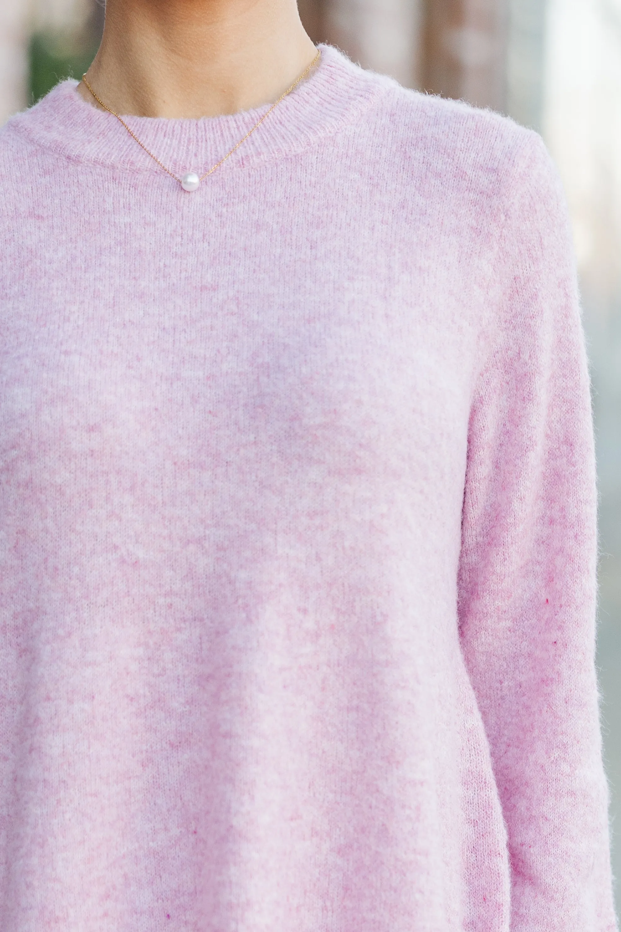 Be The One Pink Babydoll Sweater Dress