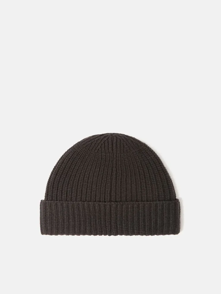 Beanie with Logo Patch - LEAD GREY