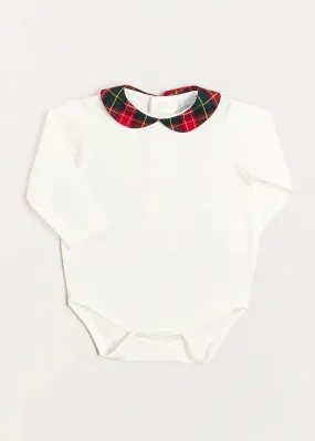 Belgravia Tartan Long Sleeve Bodysuit in Red (1mth-3yrs)