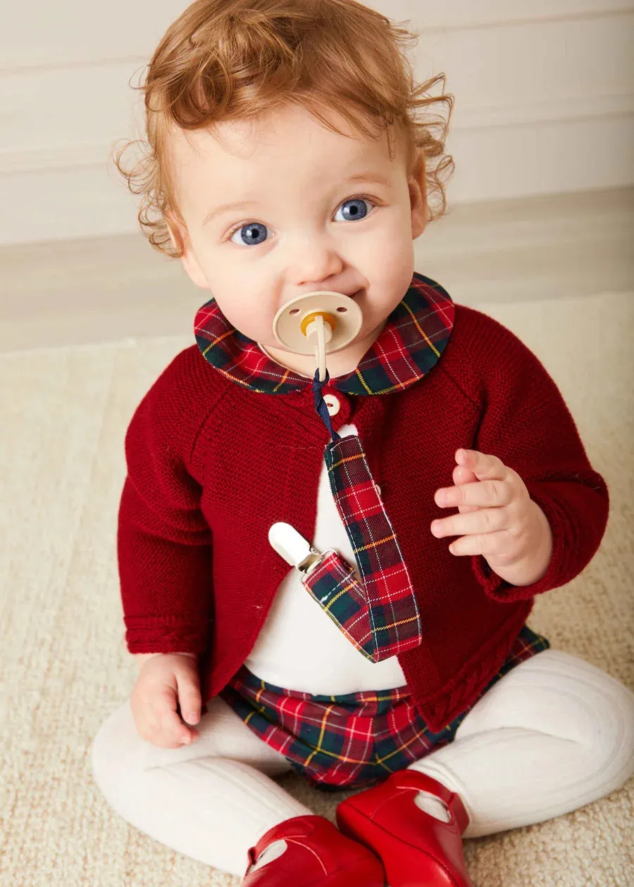 Belgravia Tartan Long Sleeve Bodysuit in Red (1mth-3yrs)