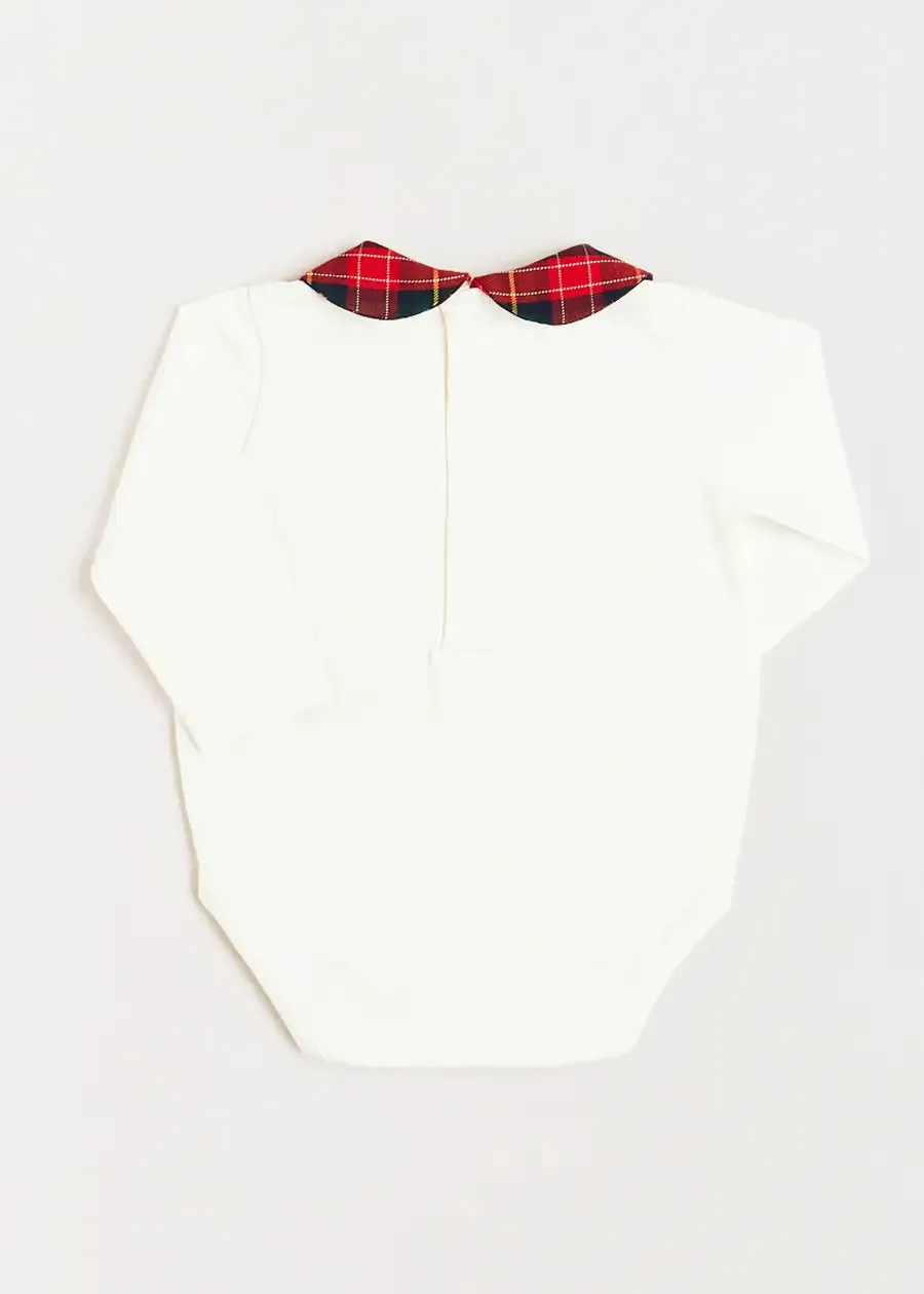 Belgravia Tartan Long Sleeve Bodysuit in Red (1mth-3yrs)