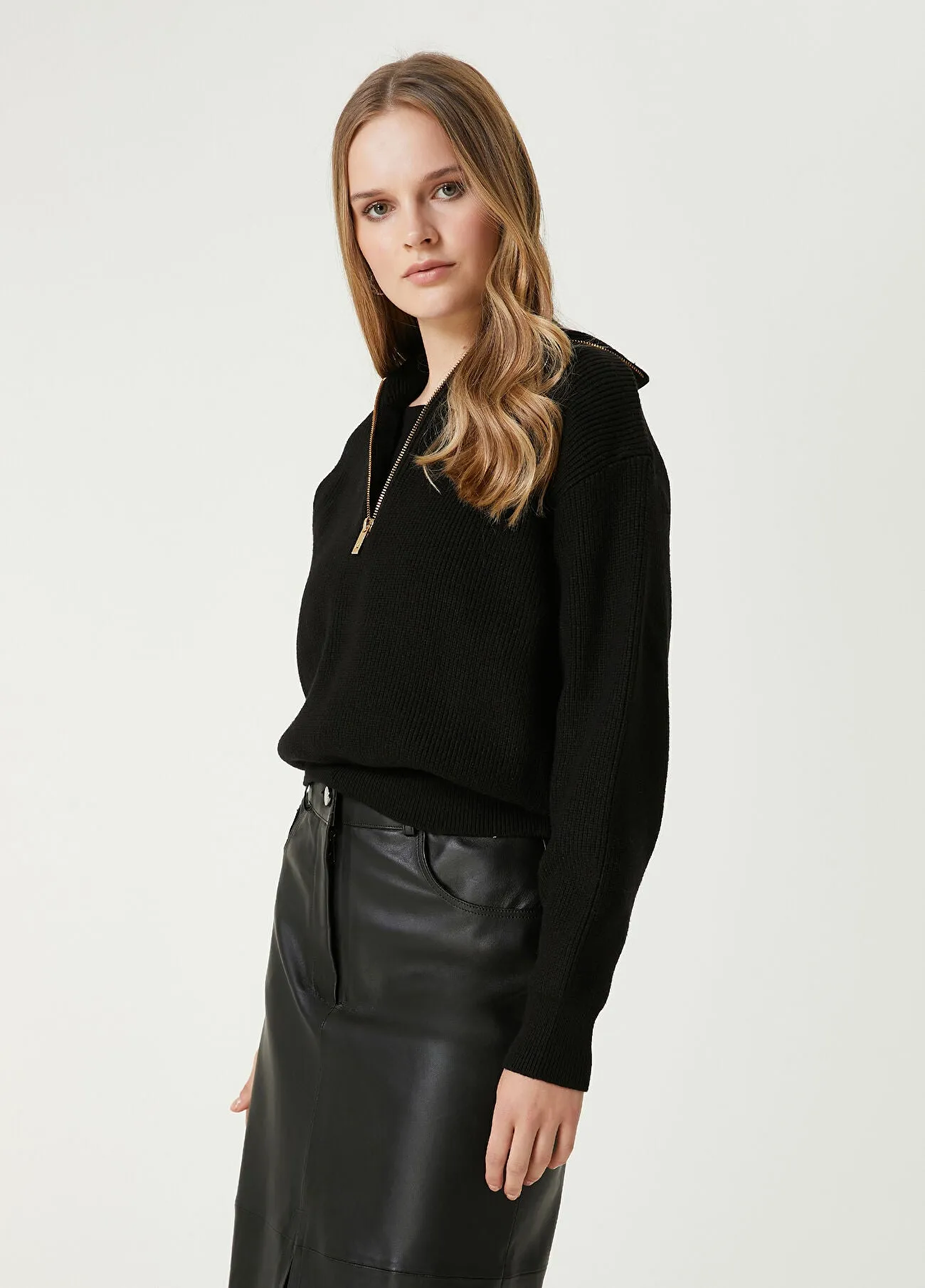 Beymen Club Rib Crop Sweater Black