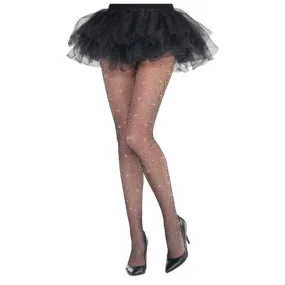 Black rhinestone stockings for women