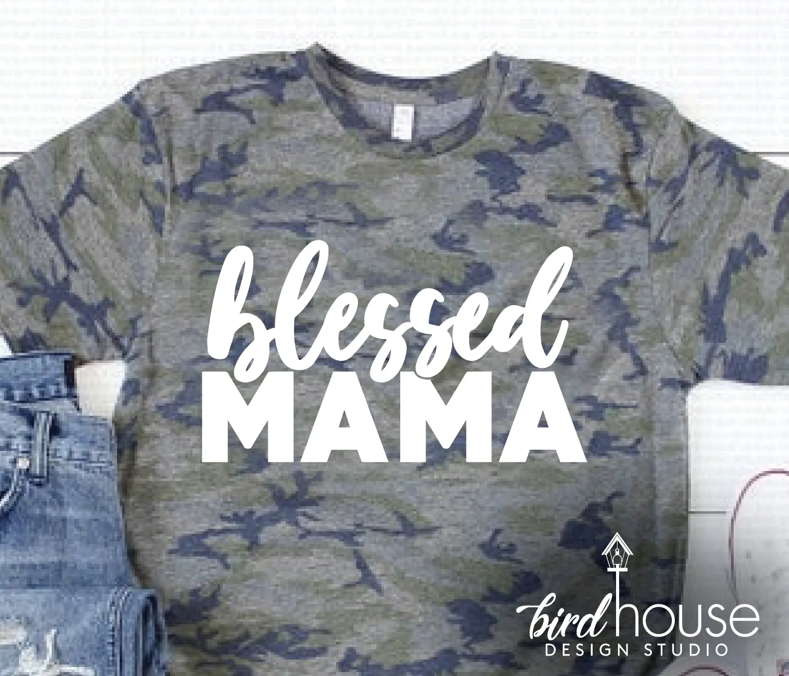 Blessed Mama, Abuela Grandma, Tia, ANY NAME, Cute Personalized Tshirt