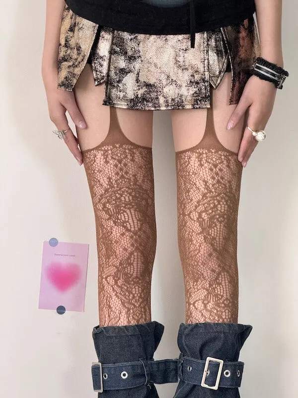 Blossom y2k suspender stockings tights