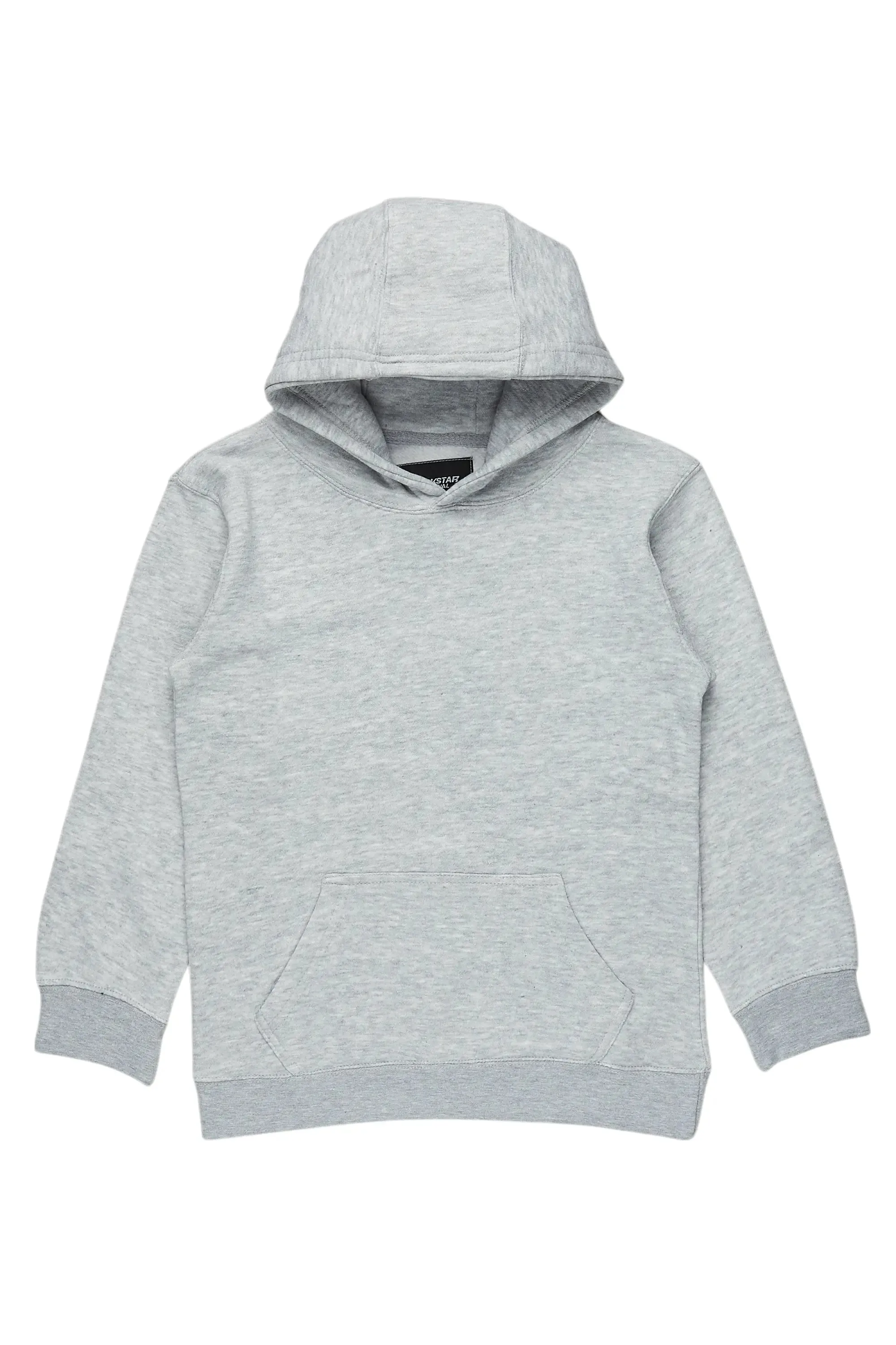 Boys Heather Grey Basic Hoodie