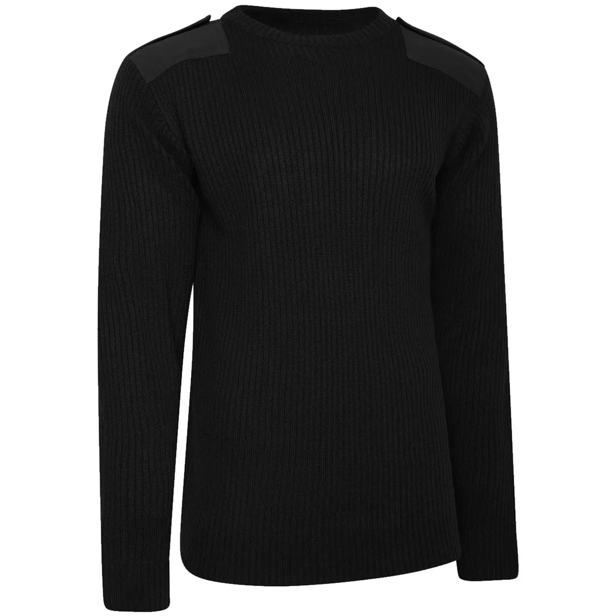 British Army Style Crew Neck Commando Jumper Black