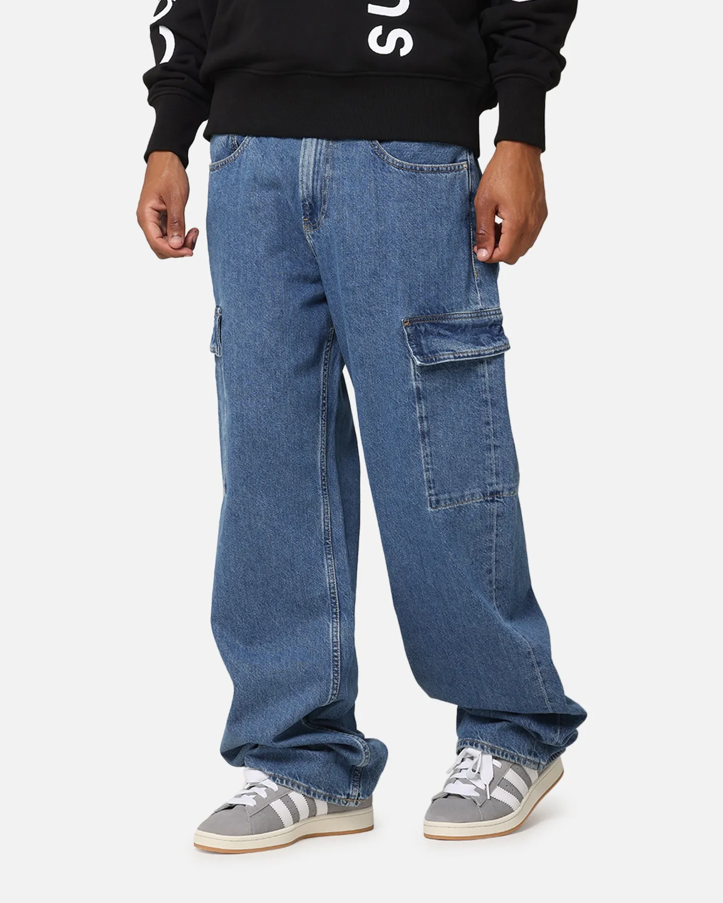 Calvin Klein 90's Loose Cargo Jeans Stone Mid Blue