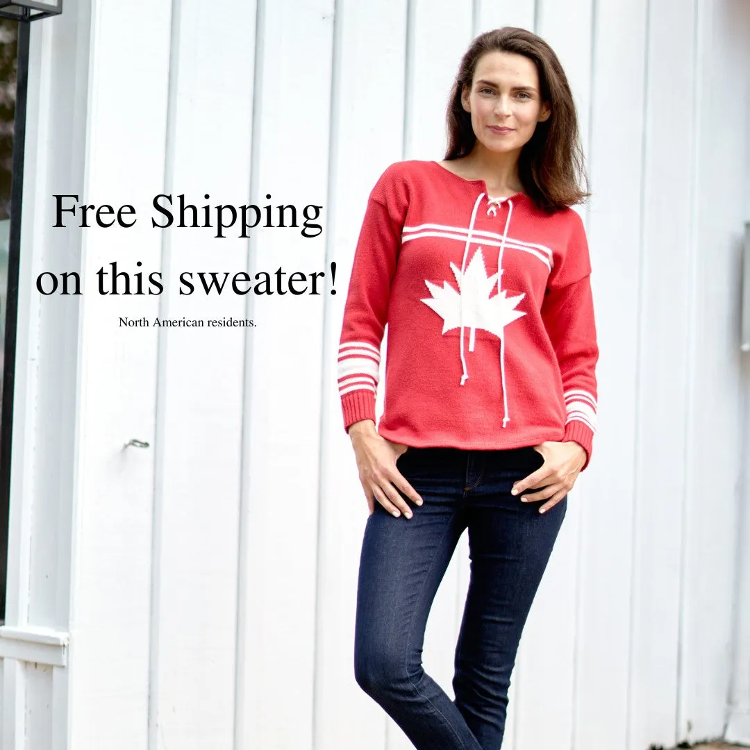 Canadiana Eco Cotton "Hockey" Pullover Sweater