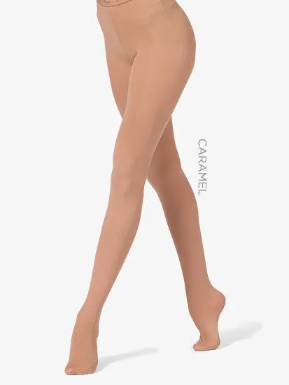 Capezio #1915 Adult Ultra Soft Footed Tights with Self Knit Waistband- Ballet Pink or Caramel- CLEARANCE